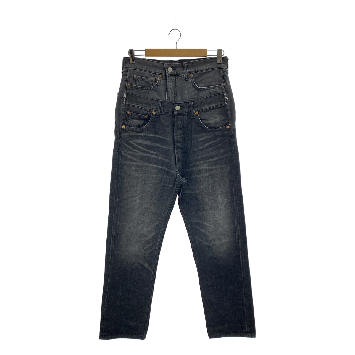 [狀況極佳] JUNYA WATANABE MAN | 2025 春夏 | x Levi's | 雙腰對接牛仔褲 | M碼 | 黑色 | 男款