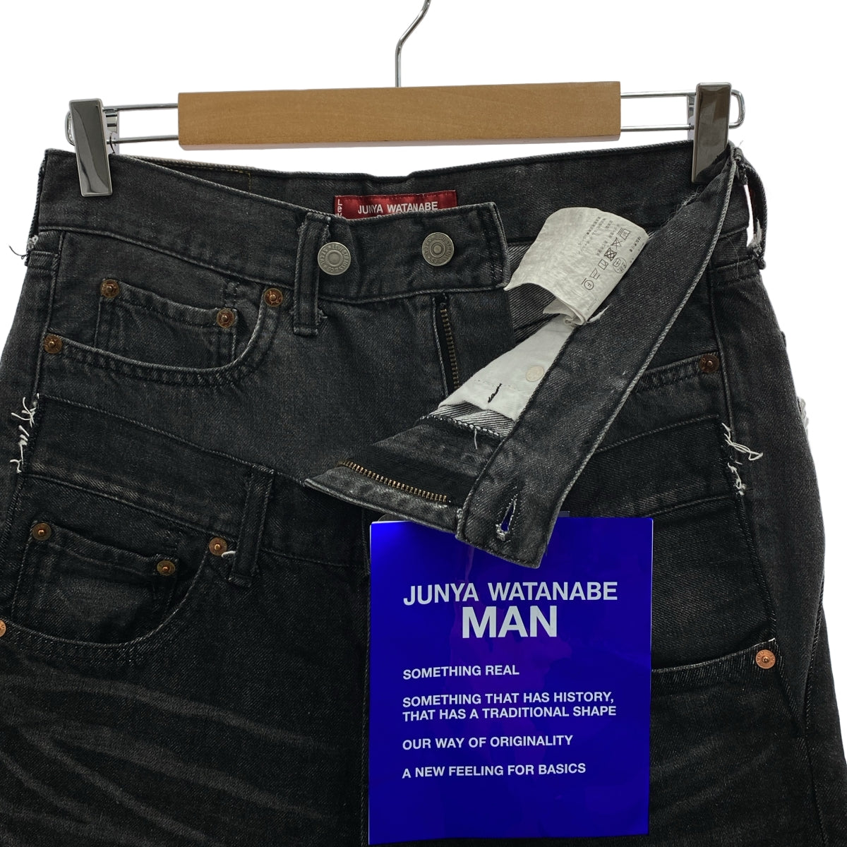 [狀況極佳] JUNYA WATANABE MAN | 2025 春夏 | x Levi's | 雙腰對接牛仔褲 | M碼 | 黑色 | 男款