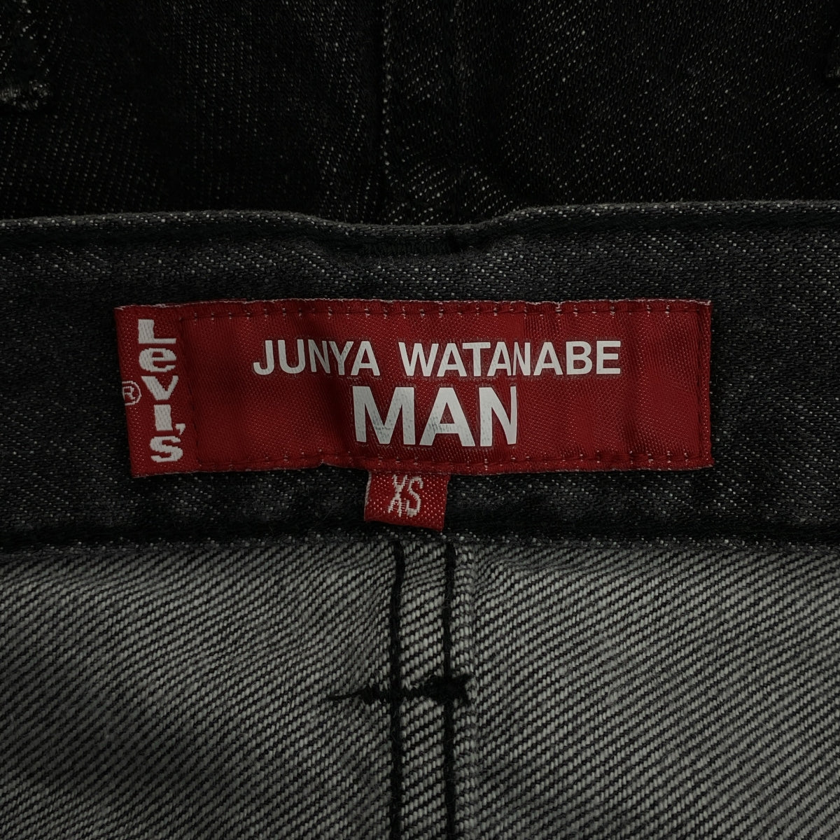 【美品】  JUNYA WATANABE MAN / ジュンヤワタナベマン | 2025SS | ×Levi's リーバイス / ダブルウエスト ドッキング デニムパンツ | M | ブラック | メンズ