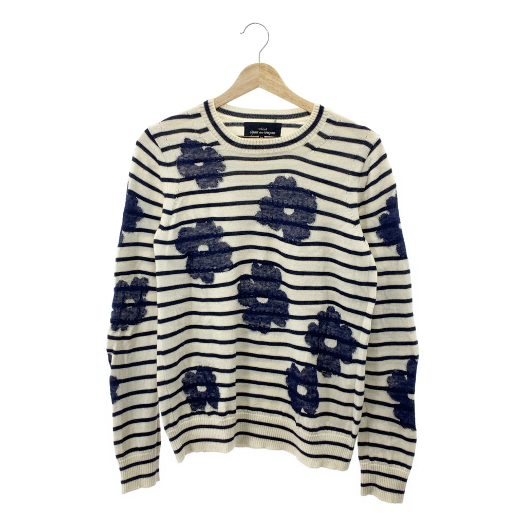 COMME des GARÇONS | 經編布料2020 秋冬 |羊毛花卉邊框圓領針織衫| SHOPBOP尺寸 M |