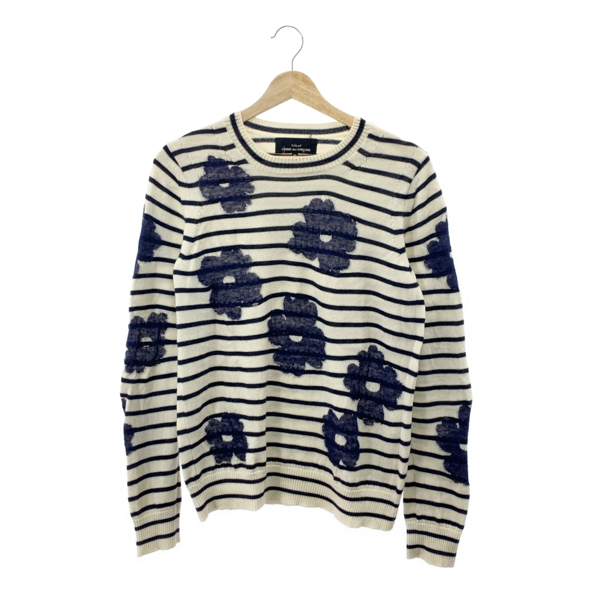 COMME des GARÇONS | 經編布料2020 秋冬 |羊毛花卉邊框圓領針織衫| SHOPBOP尺寸 M |