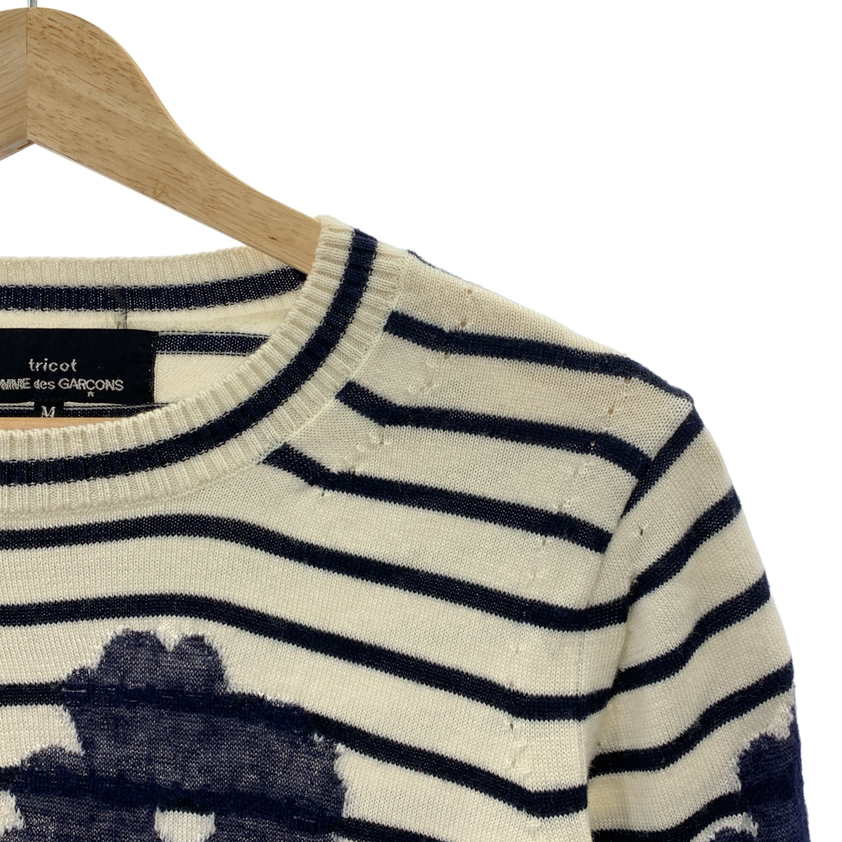 COMME des GARÇONS | 經編布料2020 秋冬 |羊毛花卉邊框圓領針織衫| SHOPBOP尺寸 M |