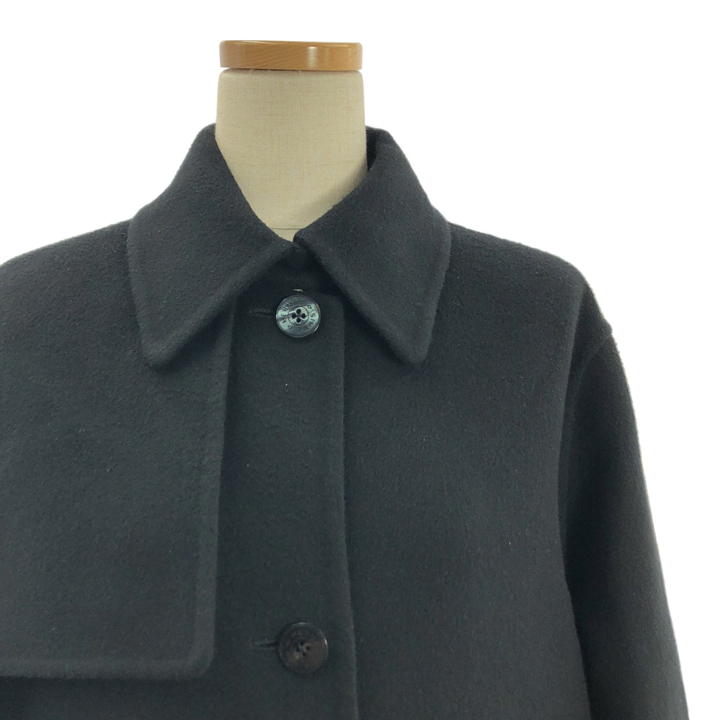 【新品】  HERMES / エルメス | カシミヤ ダブルフェイス ステンカラーコート | 34 | ブラック | レディース
