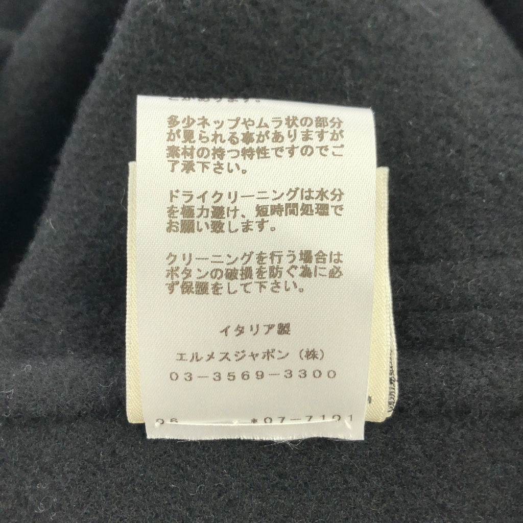 【新品】  HERMES / エルメス | カシミヤ ダブルフェイス ステンカラーコート | 34 | ブラック | レディース