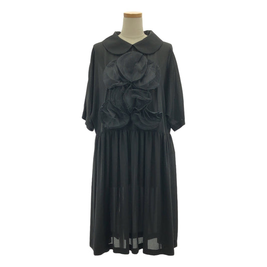 JUNYA WATANABE COMME des GARCONS / ジュンヤワタナベ | 2016AW | ラウンドカラー ドッキングモチーフ シアーワンピース | XS | ブラック | レディース