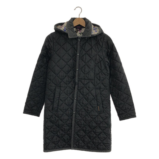 LAVENHAM / LAVENHAM | Liberty Fabric Hooded Quilted Coat | 36 | Black | Women's