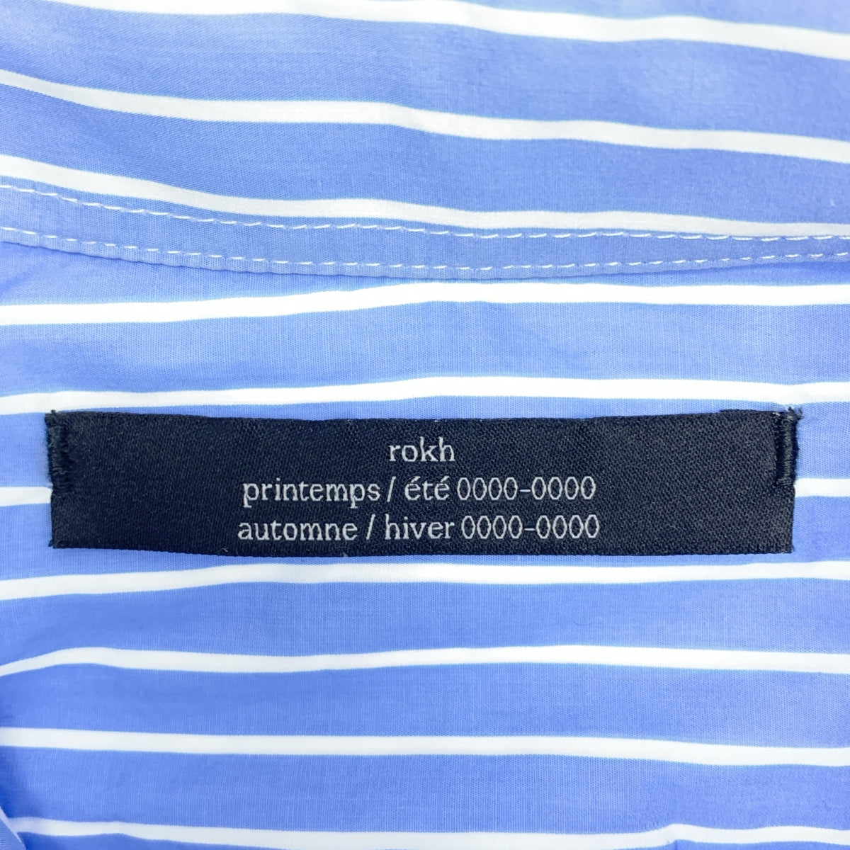 Rokh / ロック | コットンストライプ アシンメトリー シャツ | 38 | ブルー | レディース