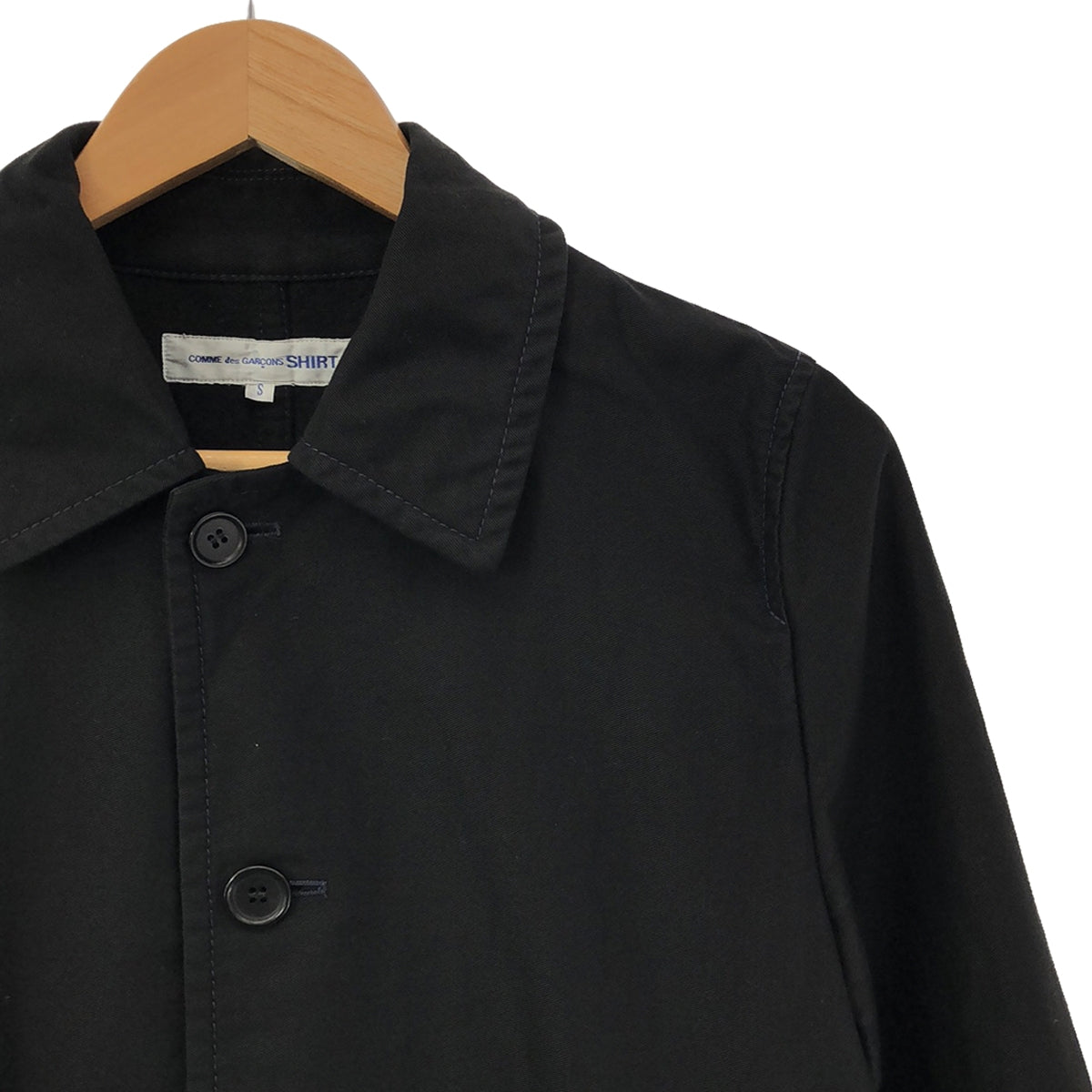 COMME des GARCONS SHIRT / 콤데 갤슨 셔츠 | 제품 가공 스티치 워크 싱글 스테인 컬러 코트 | S | 블랙 | 남성