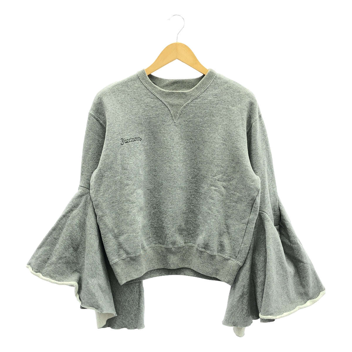 FACETASM |印花貼片喇叭袖運動衫 | 1 |灰色 |女性的