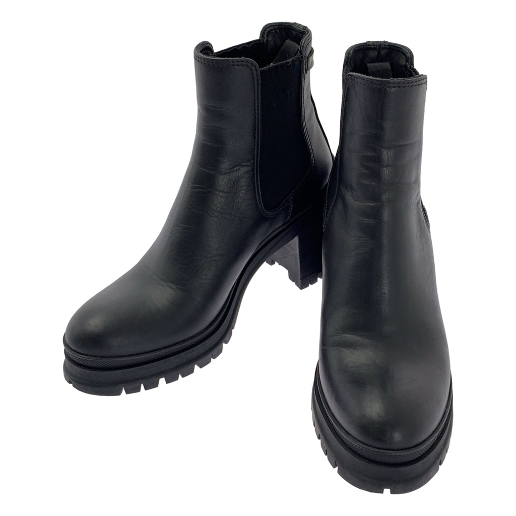 PRADA / プラダ | レザー ロゴ サイドゴアヒールブーツ | 36 |