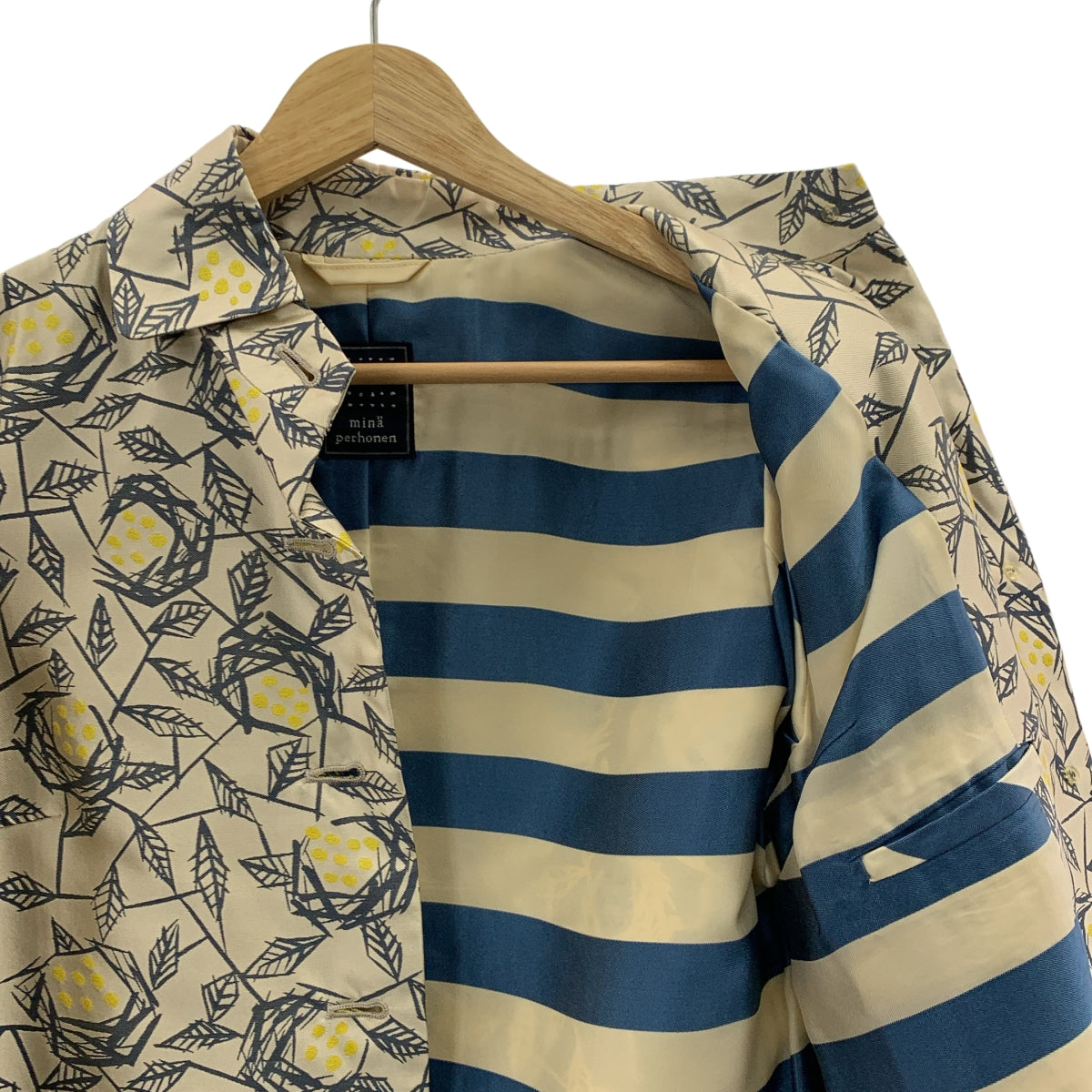 mina perhonen / ミナペルホネン | rosette / シルク パイピング ステンカラー コート |