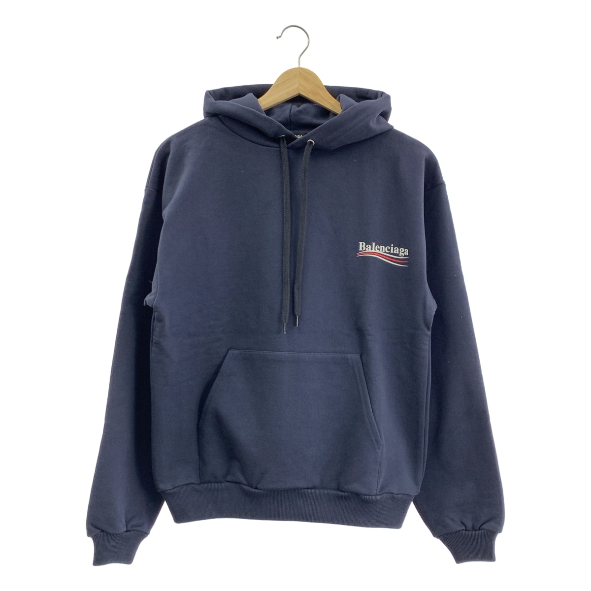 【近全新】巴黎世家 | Campaign Logo套頭連帽衫 | XXS碼 | 海軍藍 | 女款