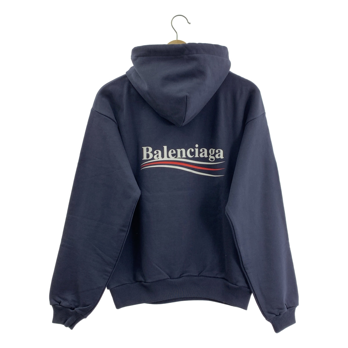 【近全新】巴黎世家 | Campaign Logo套頭連帽衫 | XXS碼 | 海軍藍 | 女款