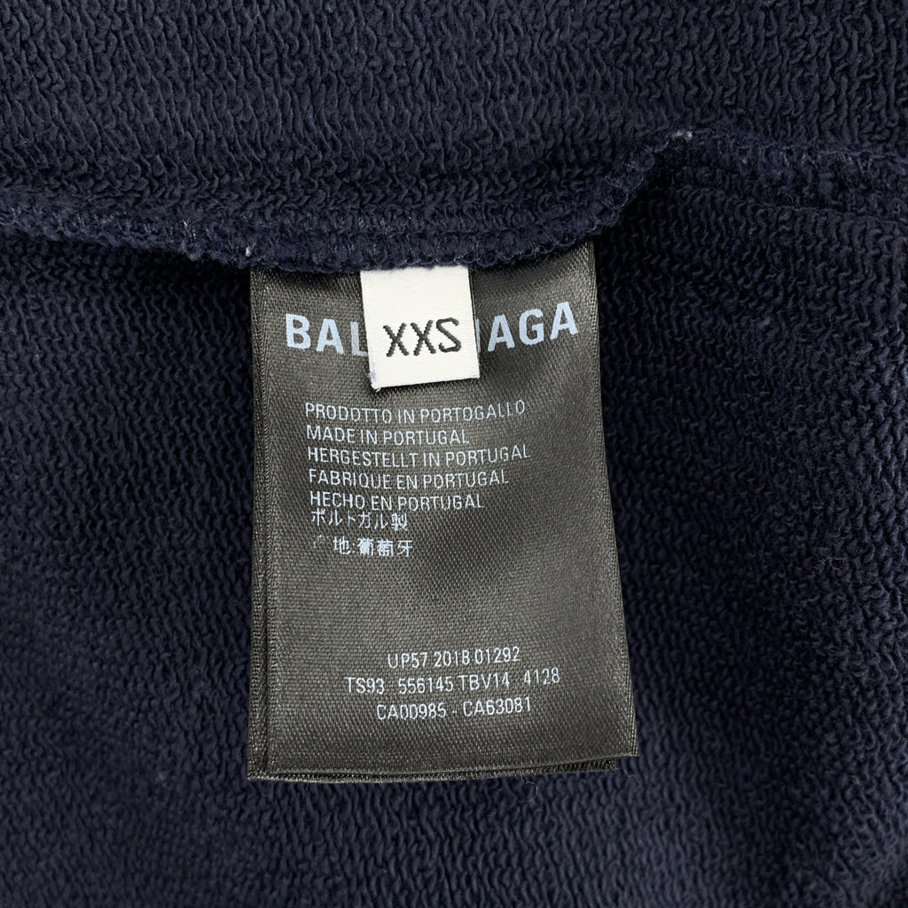 【近全新】巴黎世家 | Campaign Logo套頭連帽衫 | XXS碼 | 海軍藍 | 女款