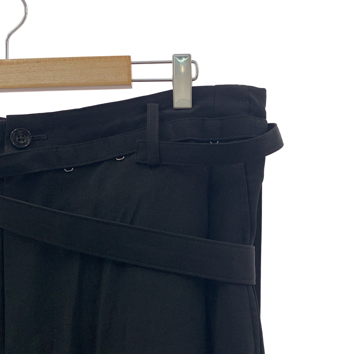 Ground Y / 그라운드 와이 | CREPE DE CHINE PLEATED WRAP PANTS / 트리아세테이트 변형 비대칭 드로스트링 와이드 슬랙스 팬츠 | 3 | 맨즈