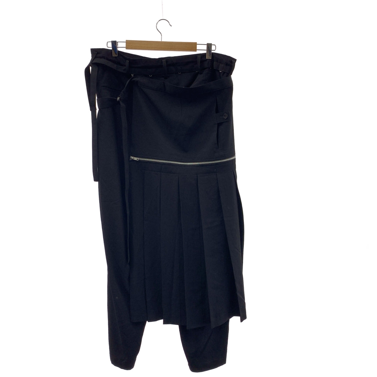 Ground Y / 그라운드 와이 | CREPE DE CHINE PLEATED WRAP PANTS / 트리아세테이트 변형 비대칭 드로스트링 와이드 슬랙스 팬츠 | 3 | 맨즈