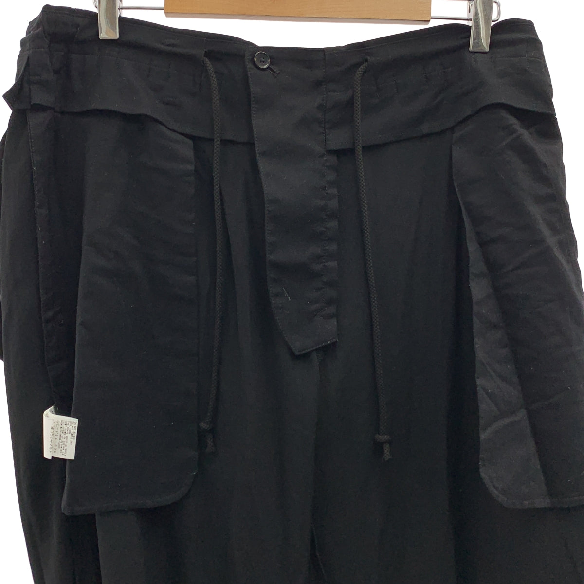 Ground Y / 그라운드 와이 | CREPE DE CHINE PLEATED WRAP PANTS / 트리아세테이트 변형 비대칭 드로스트링 와이드 슬랙스 팬츠 | 3 | 맨즈