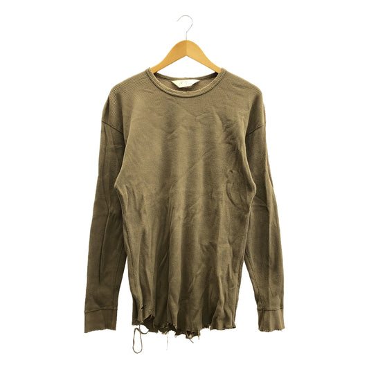 ANCELLM / 앙셀름 | DAMAGE WAFFLE CREW LS T-SHIRT | 2 | 남성