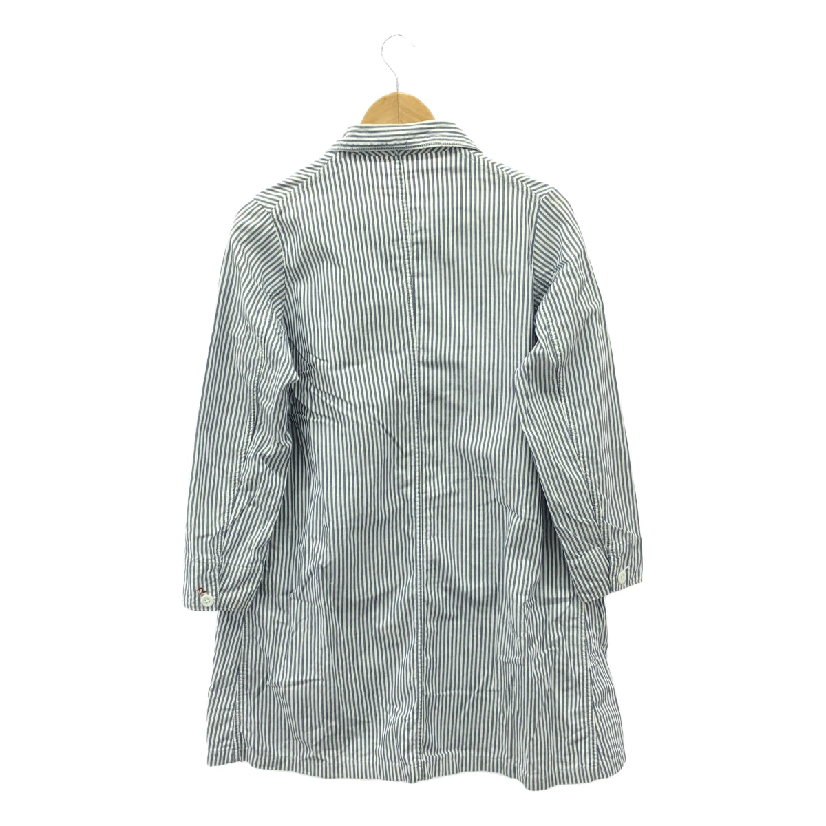 45r / フォーティファイブアール | コットン ストライプ ステンカラーコート | 1 | ブルー/ホワイト | レディース