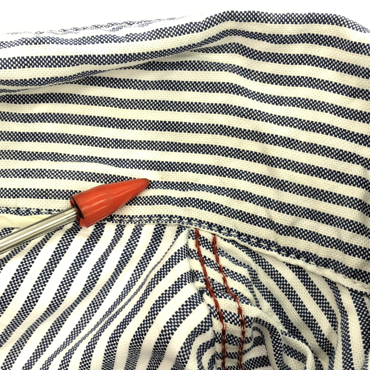 45r / 四十五 R |棉質條紋 Balmac 大衣 | 1 |藍色/白色|女性的