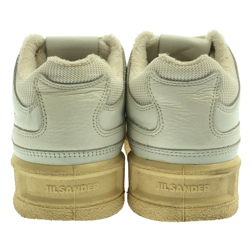 JIL SANDER / 질 썬더 | BASKET LO 가죽 로고 로우 컷 스니커즈 | 39 | 화이트 | 여성