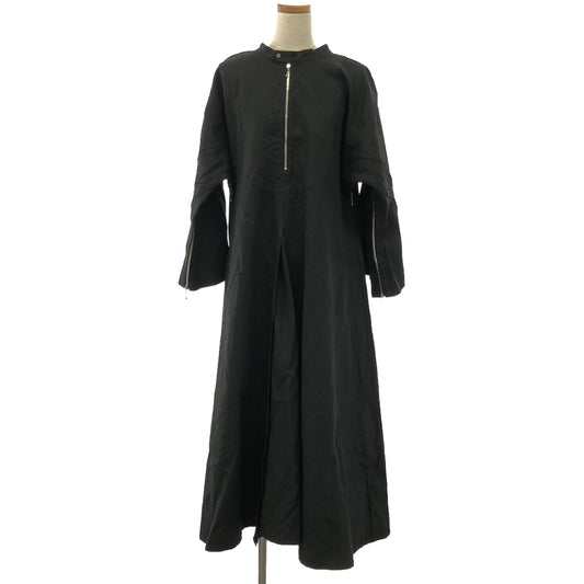 [Beautiful People] Double-end coating linen corset dress | 36 | Black | Women's