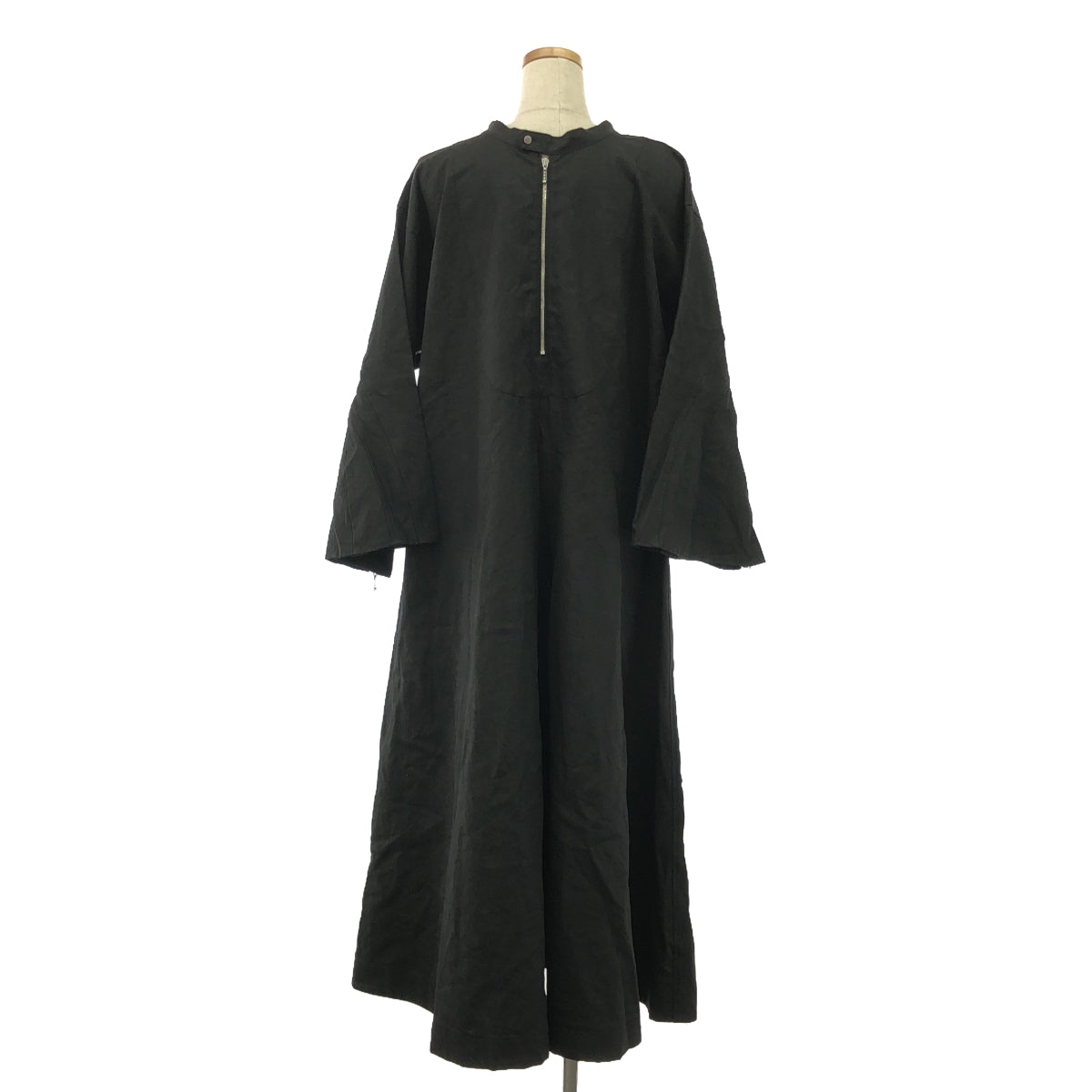 [Beautiful People] 雙頭塗層亞麻束腹連身裙 | 36 |黑色 |女性的