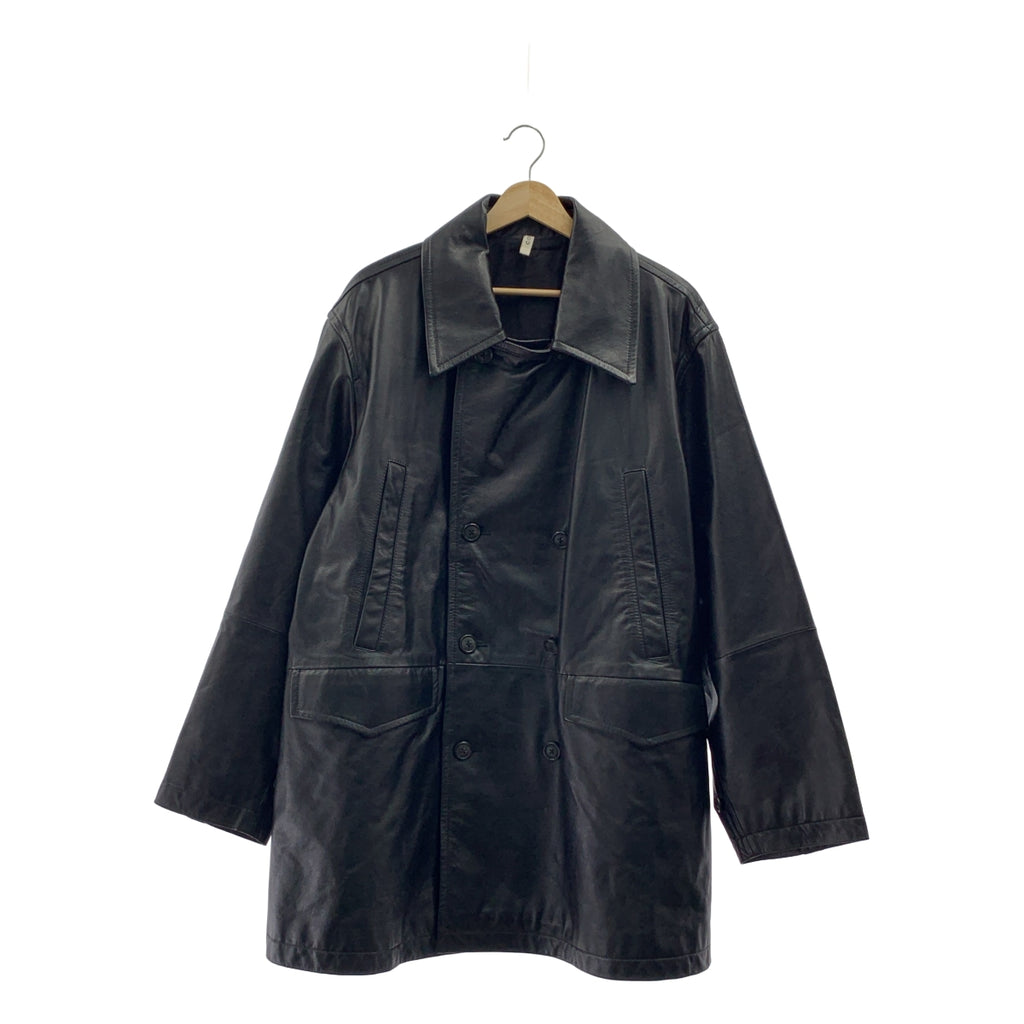 【美品】  CCU / シーシーユー | 2023AW | CHARLIE STORM P COAT チャーリー ストーム Pコート カウレザー | 2 | ブラック | メンズ