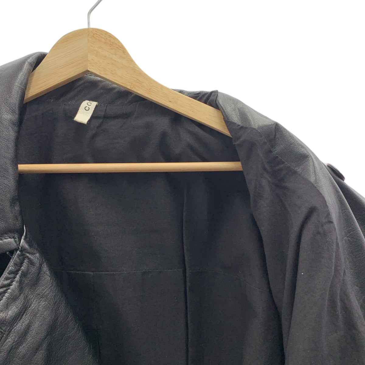 【美品】  CCU / シーシーユー | 2023AW | CHARLIE STORM P COAT チャーリー ストーム Pコート カウレザー | 2 | ブラック | メンズ