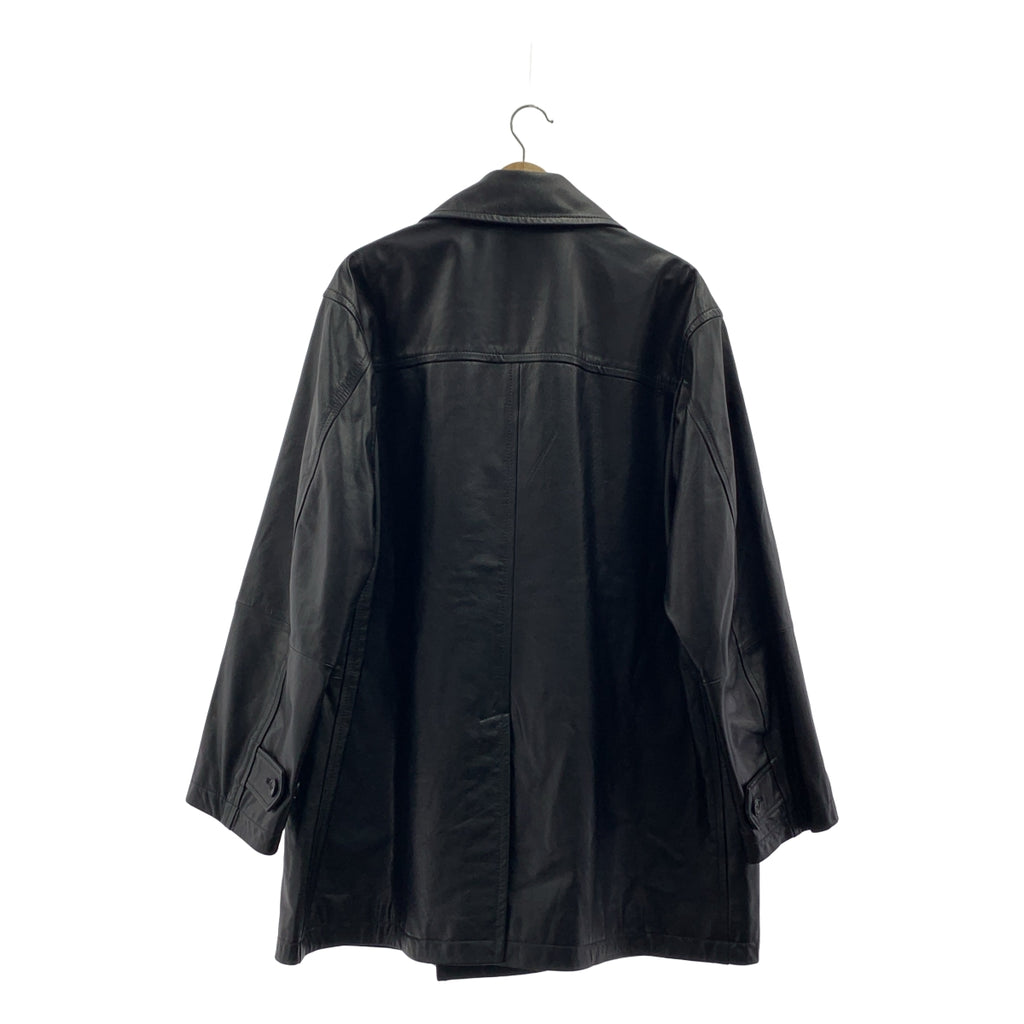 【美品】  CCU / シーシーユー | 2023AW | CHARLIE STORM P COAT チャーリー ストーム Pコート カウレザー | 2 | ブラック | メンズ