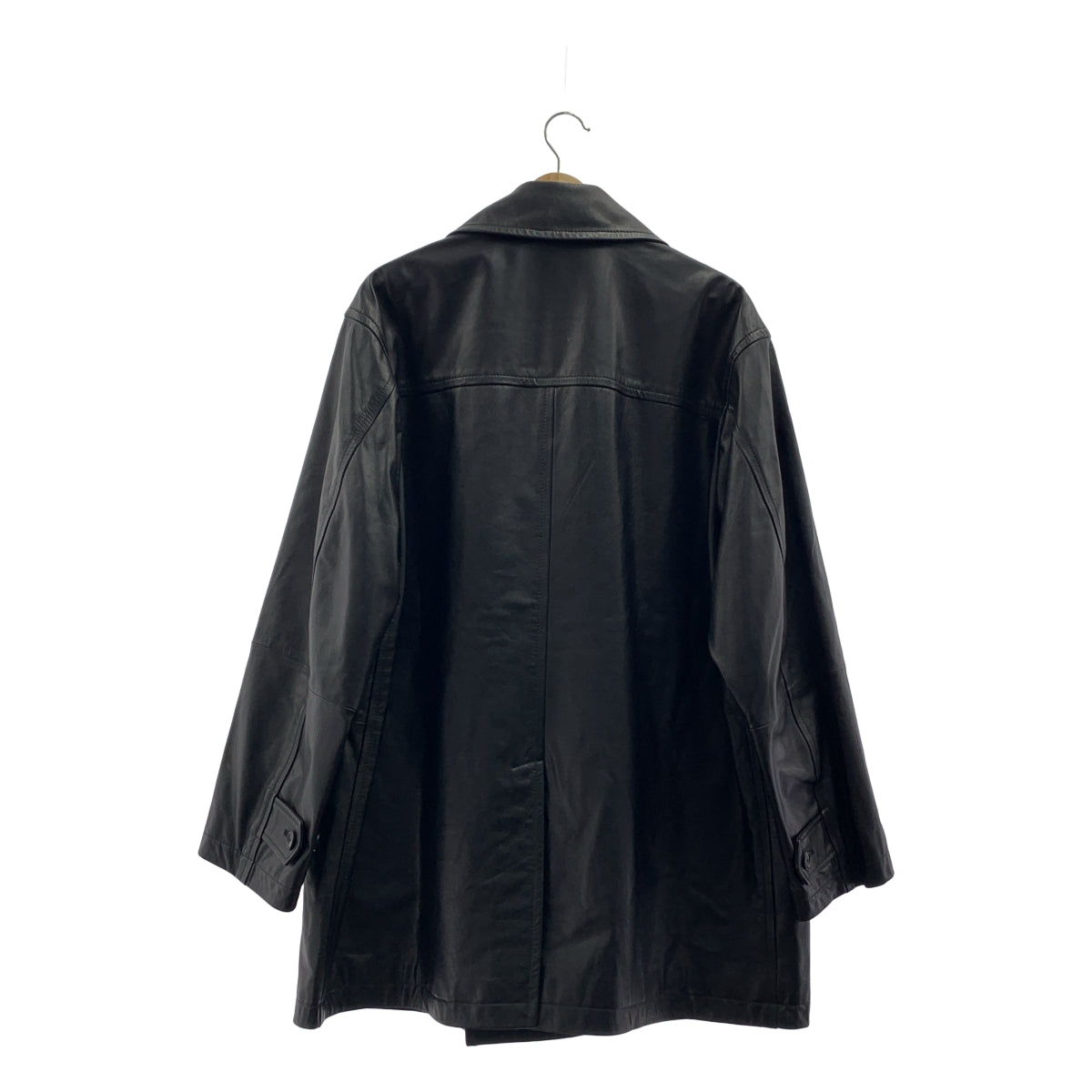 【美品】  CCU / シーシーユー | 2023AW | CHARLIE STORM P COAT チャーリー ストーム Pコート カウレザー | 2 | ブラック | メンズ