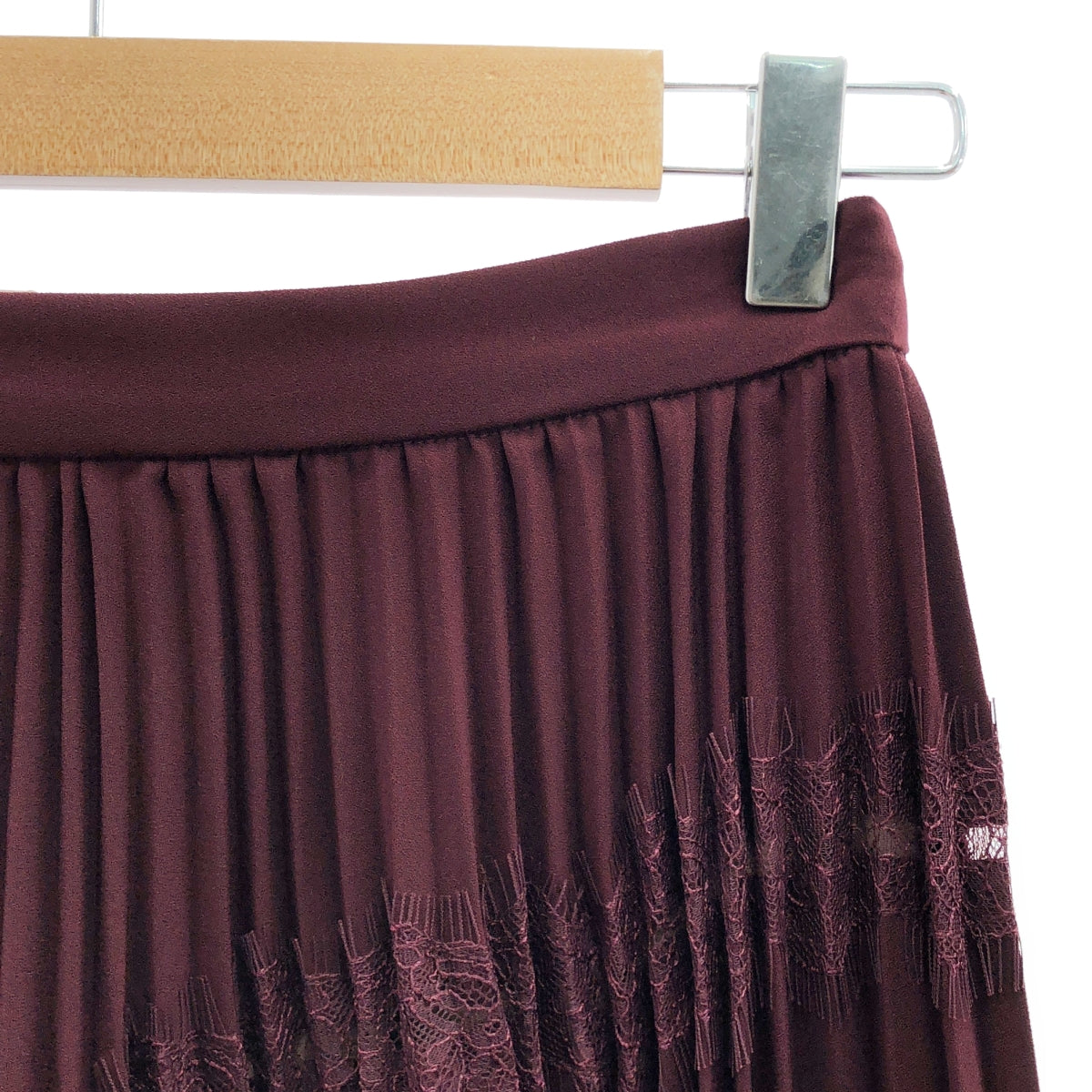 [狀況極佳] AMERI | 蕾絲三明治裙 | M碼 | 酒紅色 | 女款