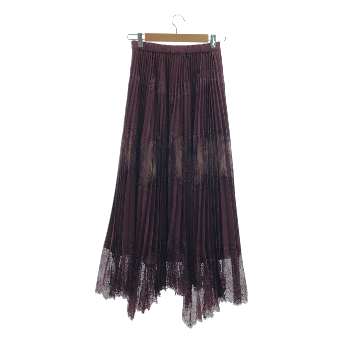 【美品】  AMERI / アメリ | UNDRESSED LACE SANDWICH SKIRT / アンドレスド レース サンドウィッチ スカート | M | ワイン | レディース