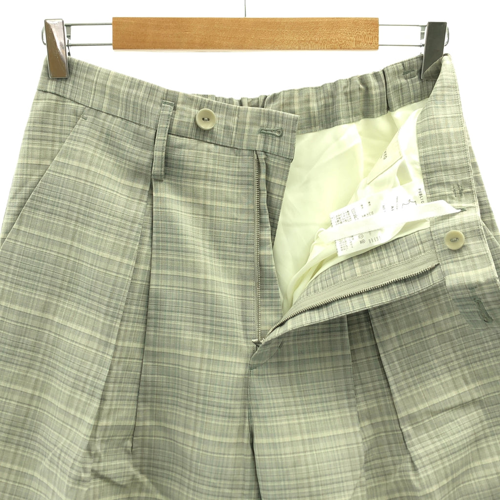 PUBLIC TOKYO | 苧麻格紋休閒褲 | 2碼 | 男士