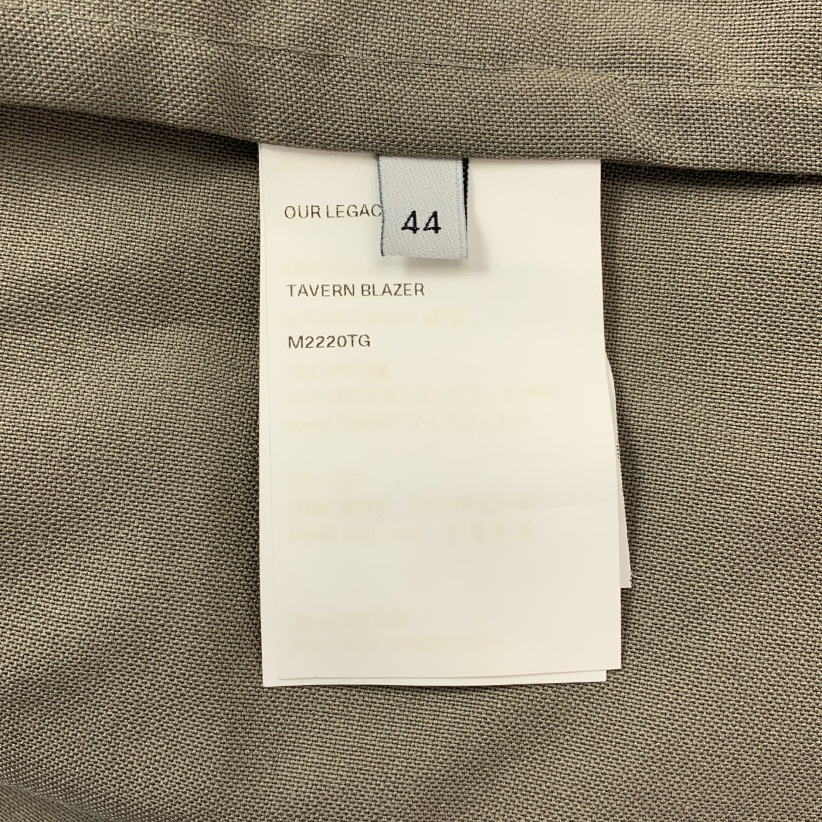 【美品】  OUR LEGACY / アワーレガシー | Tavern Blazer Tropical Wool タバーン ブレザー ジャケット | 44 | グレー | メンズ