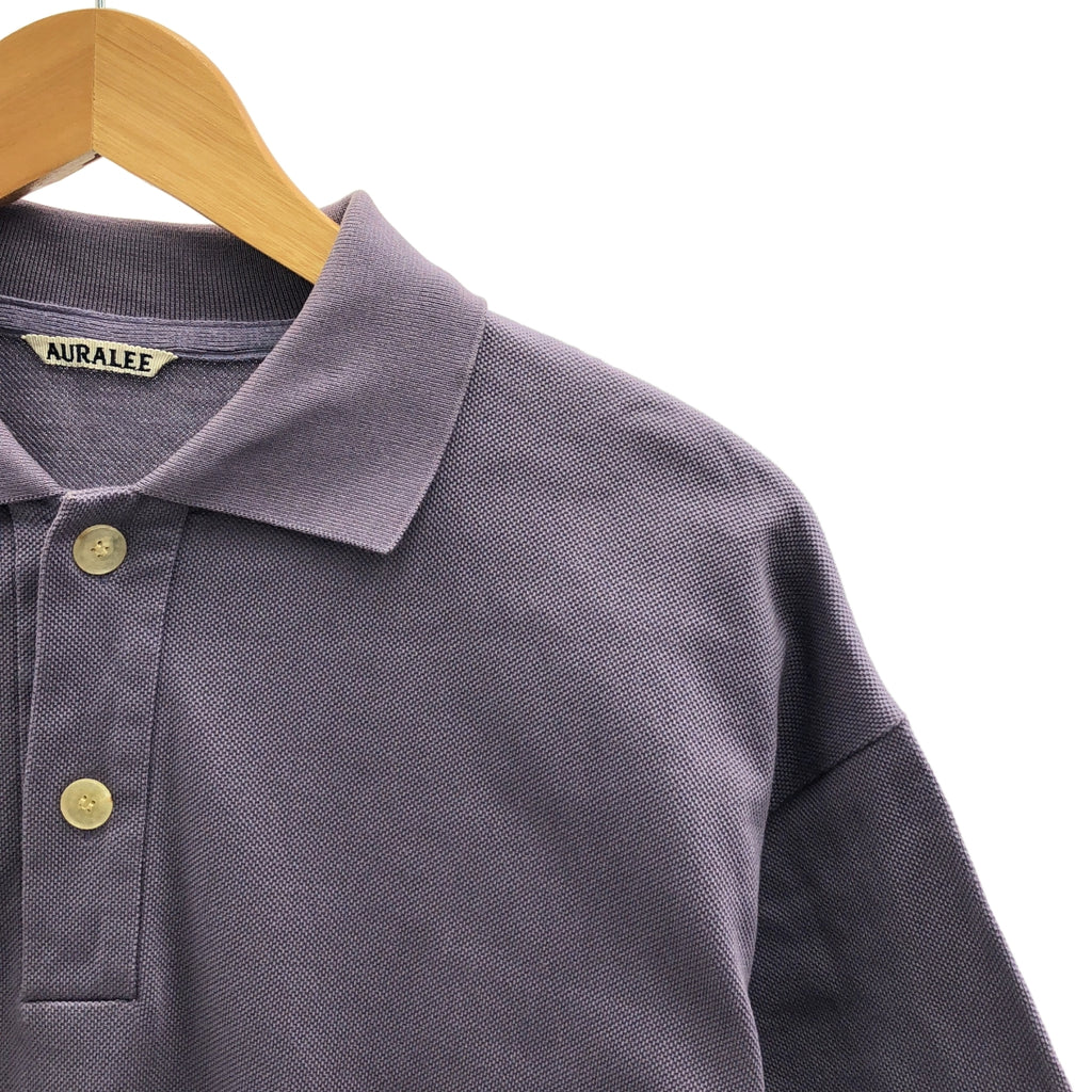AURALEE | 2022春夏 | 超細棉鹽縮珠地佈大號POLO衫/寬鬆POLO衫 | 4碼 | 男士