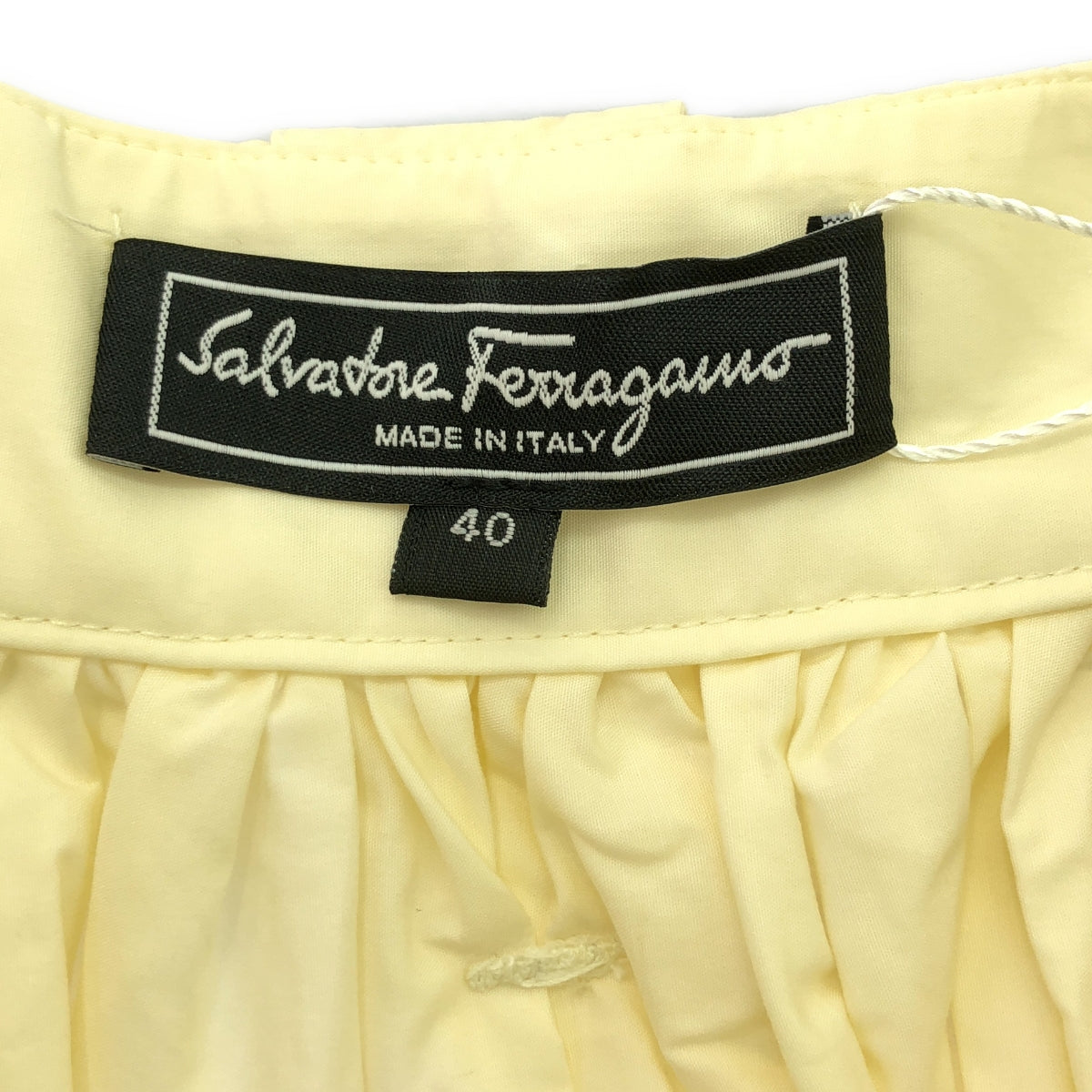 Salvatore Ferragamo / サルヴァトーレフェラガモ | ベルト付 裾プリント ギャザー フレア スカート | 40 | イエロー系 | レディース