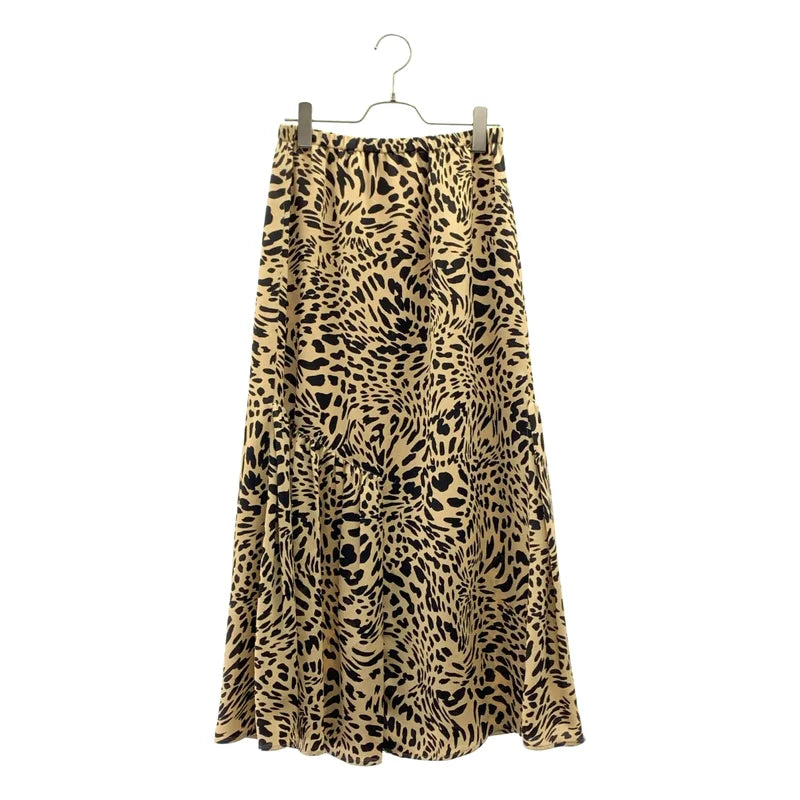 Tomorrowland MACPHEE / トゥモローランドマカフィー | レオパードプリント アシンメトリーギャザースカート | 36 | レディース