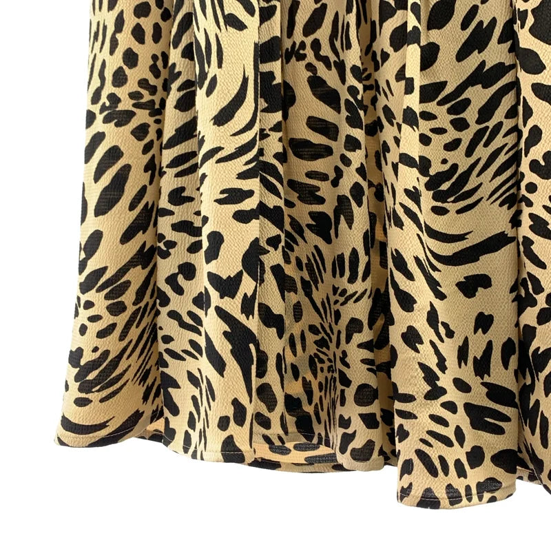 Tomorrowland MACPHEE / トゥモローランドマカフィー | レオパードプリント アシンメトリーギャザースカート | 36 | レディース