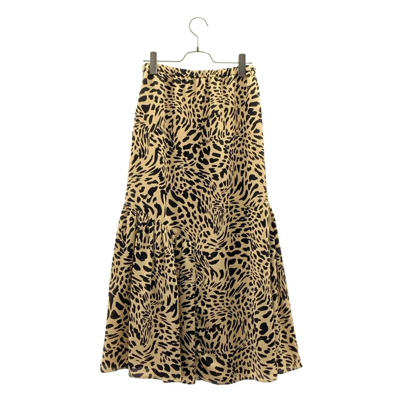 Tomorrowland MACPHEE / トゥモローランドマカフィー | レオパードプリント アシンメトリーギャザースカート | 36 | レディース
