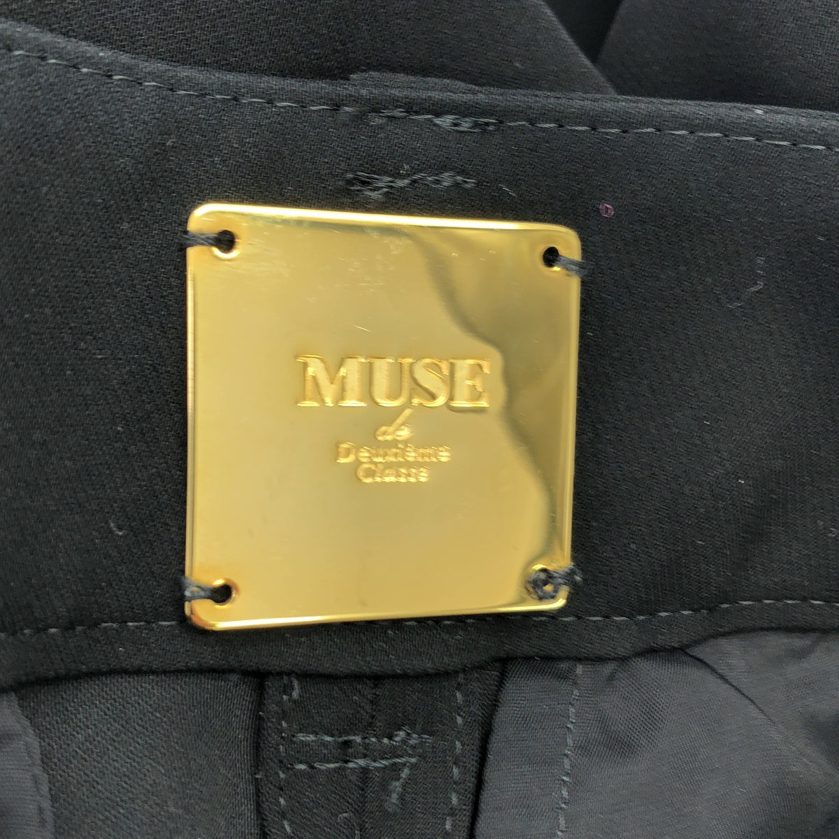 MUSE de Deuxieme Classe / 뮤즈 두주 엠 클래스 | Sarouel / 로고 플레이트 슬랙스 팬츠 | 34 | 블랙 | 여성