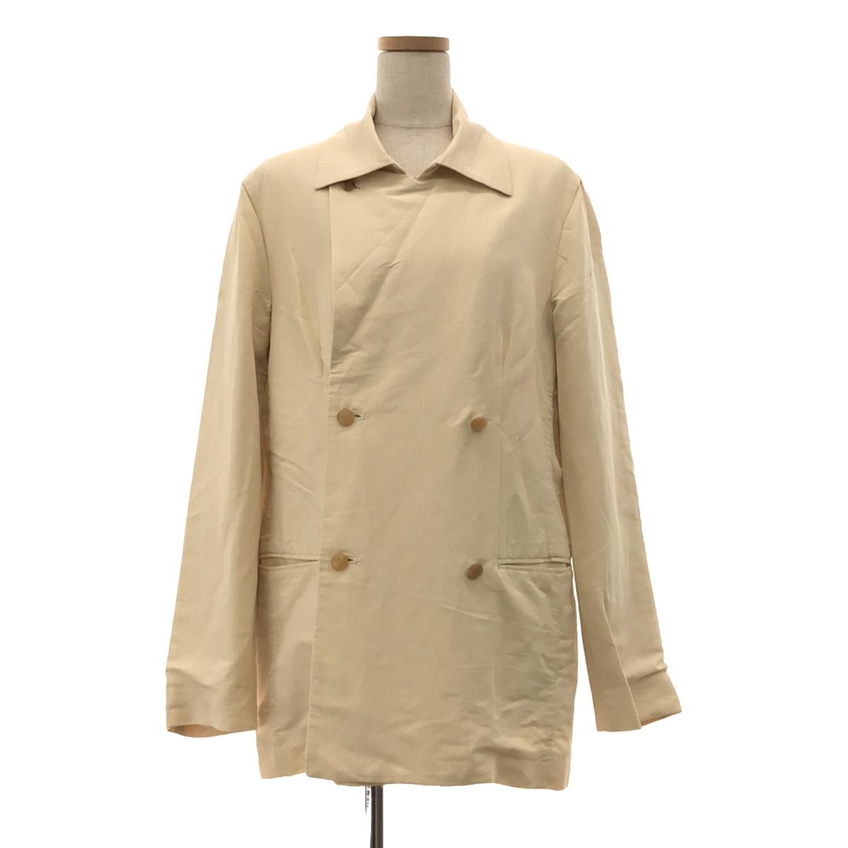 HaaT ISSEY MIYAKE / ハートイッセイミヤケ | 和紙ストレッチ ダブルジャケット | M | ベージュ | レディース