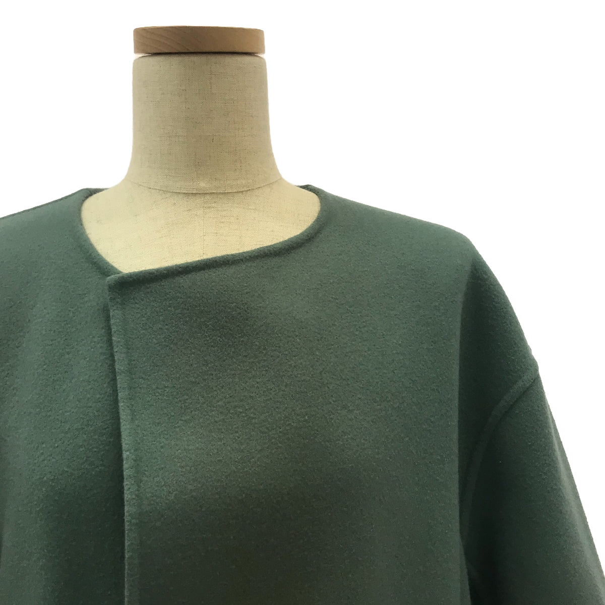 UNITED ARROWS / 유나이티드 애로즈 | UGC W 더블 페이스 노 컬러 코트 | 38 | 그린 | 여성