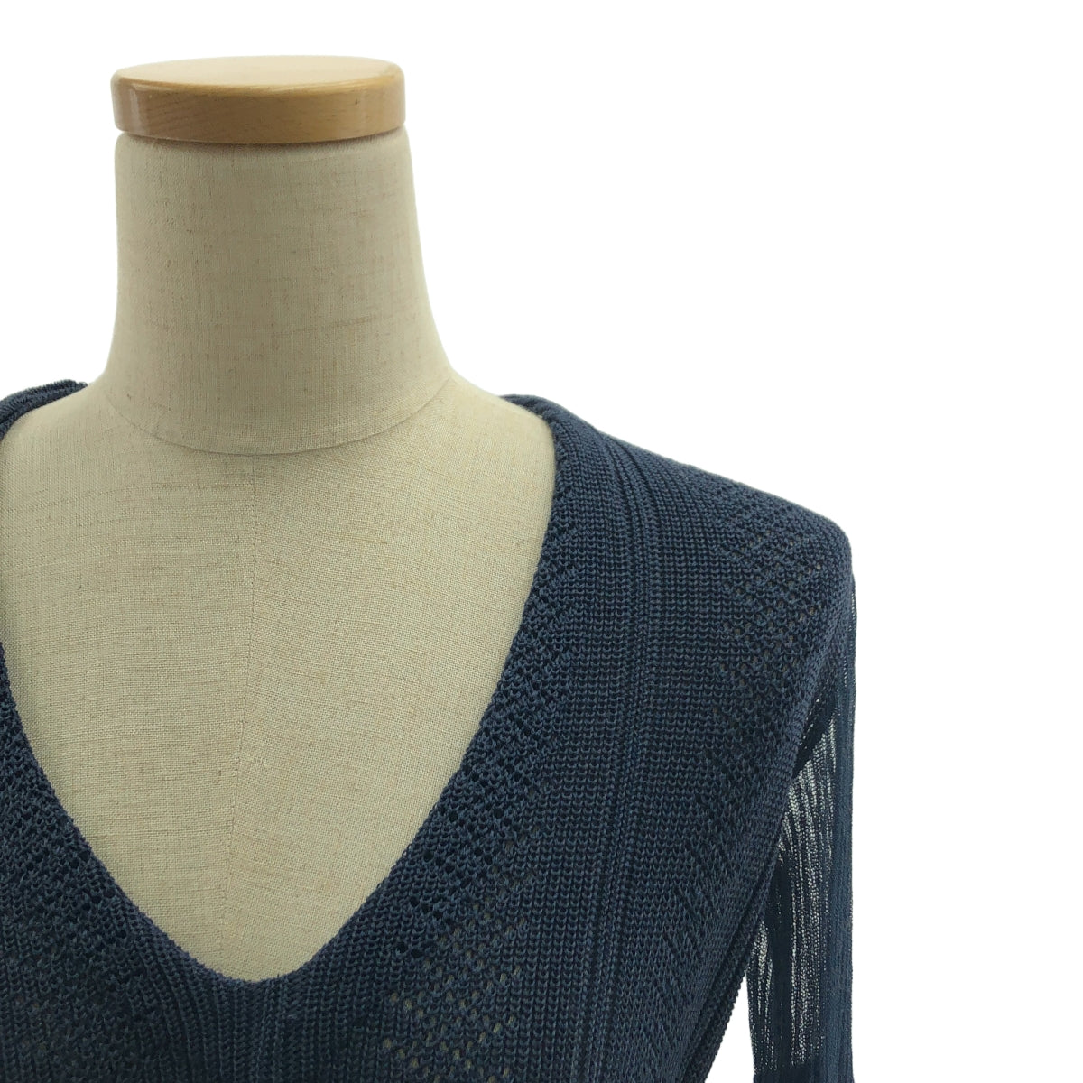 Mame Kurogouchi / マメクロゴウチ | Mixed Rib Knit Peplum Dress リブニット Vネック ドレス ワンピース | 2 | レディース