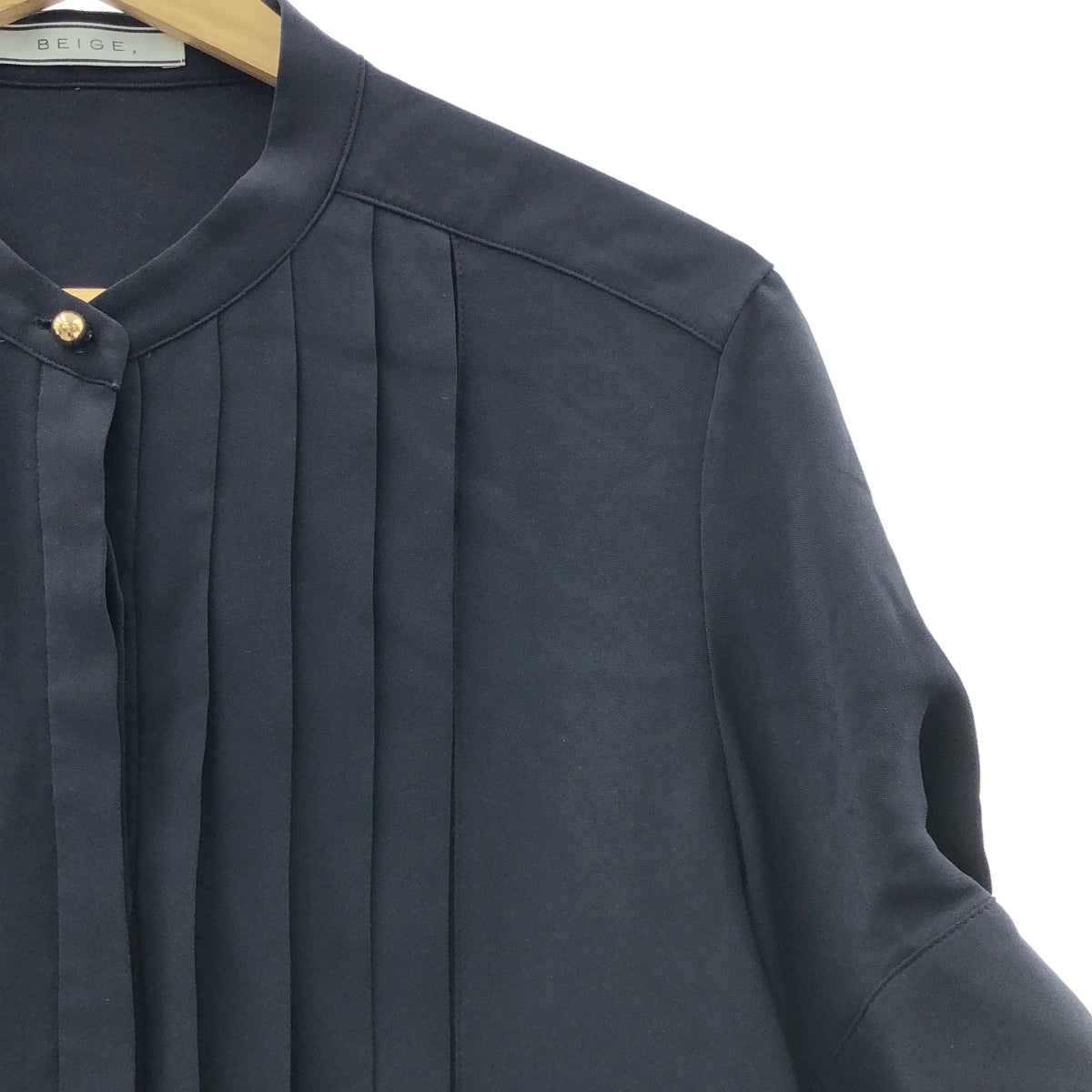 BEIGE, / 베이지 | 트리아세테이트 쉬폰 주름 블라우스 | 4 | 네이비 |