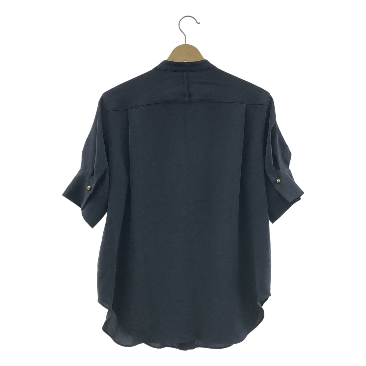 BEIGE, / 베이지 | 트리아세테이트 쉬폰 주름 블라우스 | 4 | 네이비 |