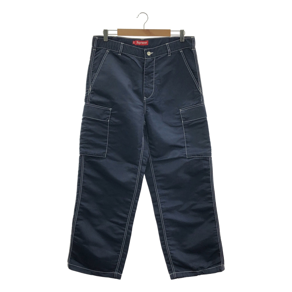 【미품】 SUPREME / 슈프림 | 2024SS | Nylon Cargo Pant / 로고 나일론 카고 바지 | 32 | 네이비 | 남성