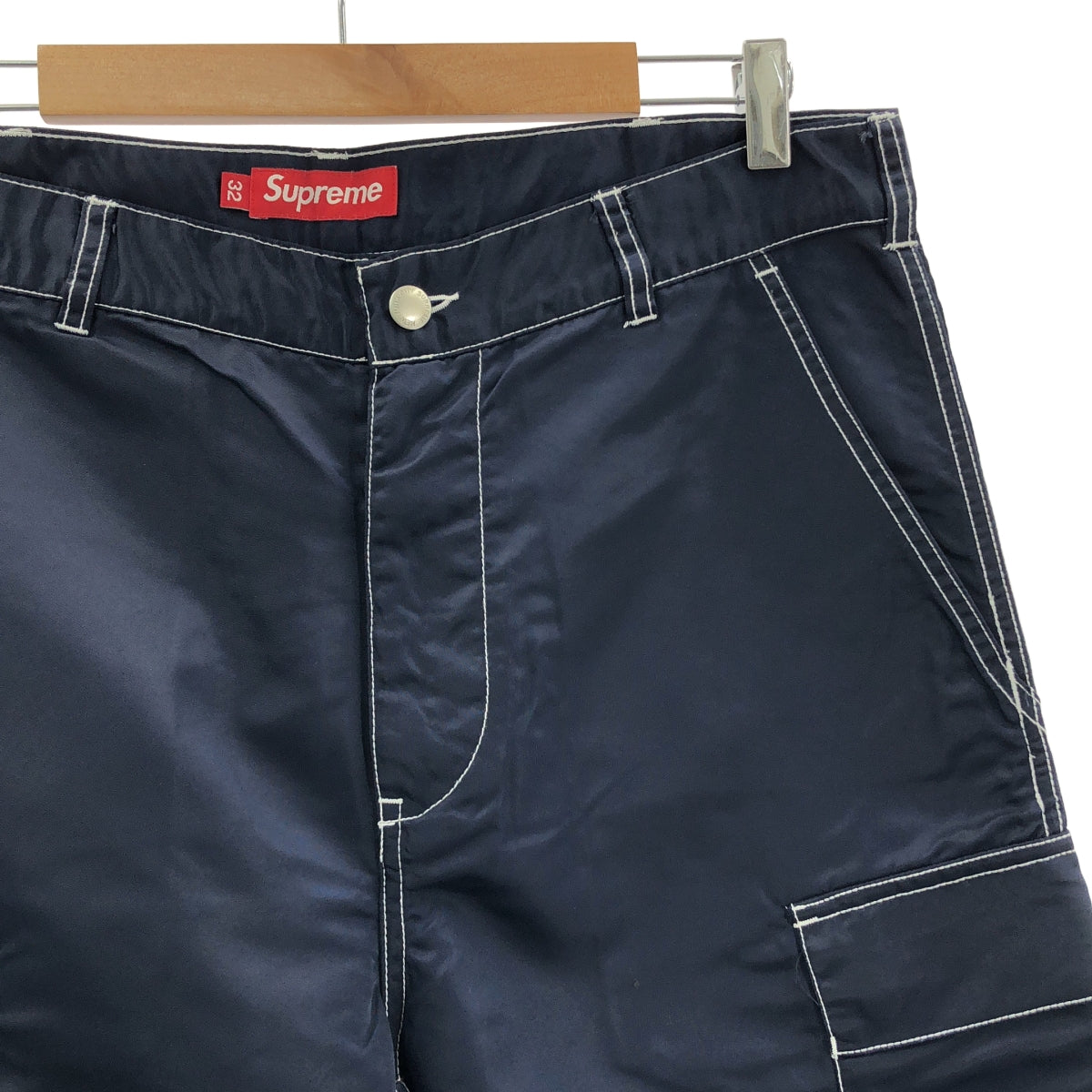 【近全新】Supreme | 2024春夏系列 | 尼龍工裝褲，附品牌標誌 | 尺寸32 | 海軍藍 | 男款