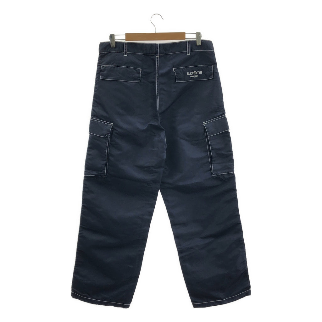 【미품】 SUPREME / 슈프림 | 2024SS | Nylon Cargo Pant / 로고 나일론 카고 바지 | 32 | 네이비 | 남성