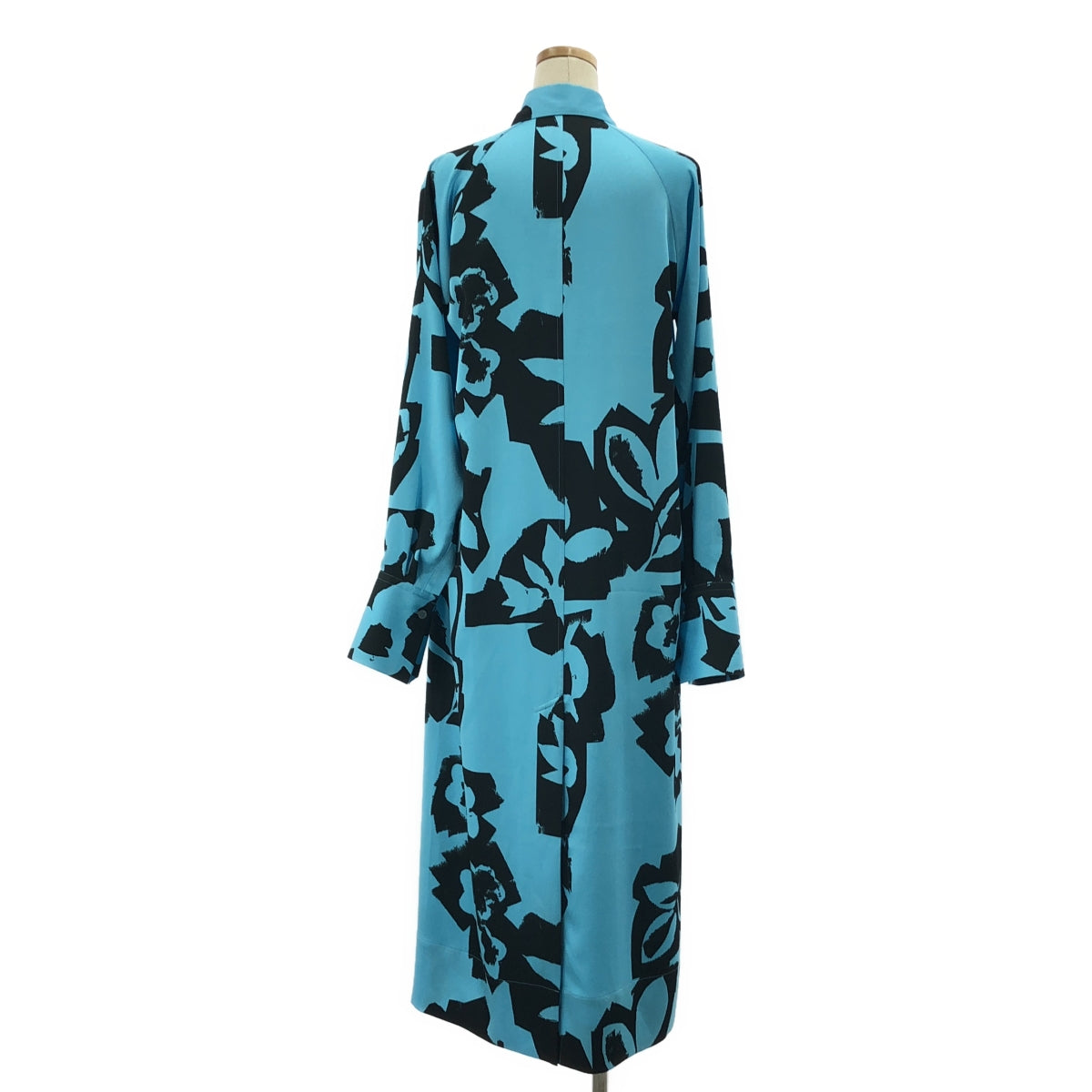 ISSEY MIYAKE / イッセイミヤケ | 2024AW | プリント ロング シャツワンピース | 2 | ブラック/ブルー | レディース